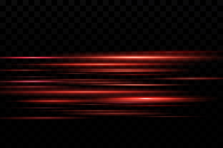 effet pour les bannièresLignes bleues Effet de vitesse sur fond transparent Lignes rouges de vitesse de la lumière