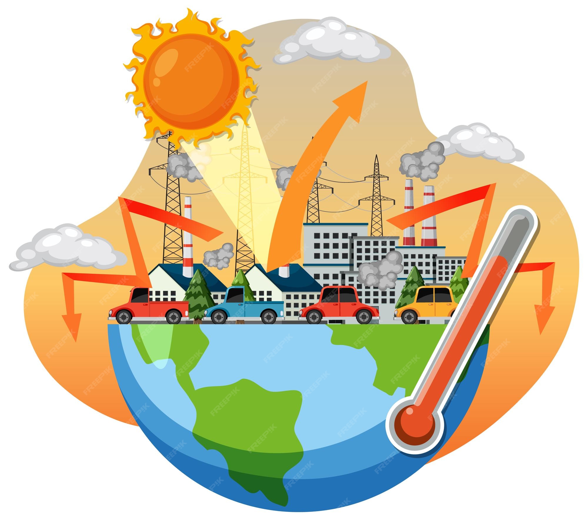 effet-de-serre-et-r-chauffement-climatique-d-la-pollution-vecteur