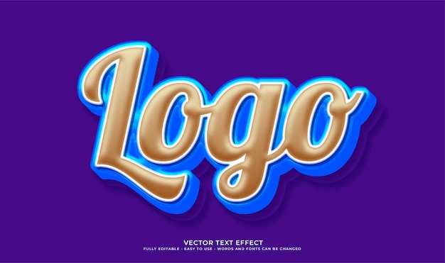 Effet de style 3D du logo de texte vectoriel
