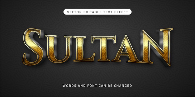 Effet de style 3d sultan de texte modifiable