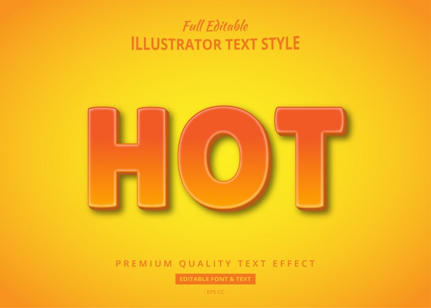 Effet de style de texte 3D chaud Premium