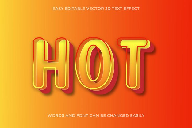 Effet de style de texte 3d chaud