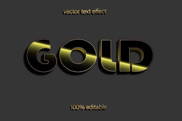 Vecteur effet de style de texte 3d doré