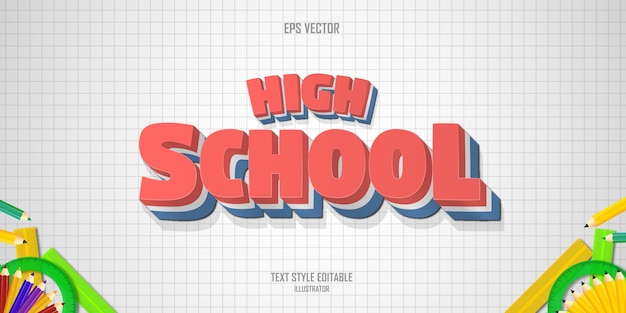 Effet De Style De Texte 3d Du Lycée