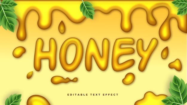 Effet De Style De Texte 3d Honey