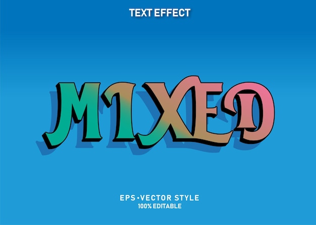 Effet de style de texte 3d mixte