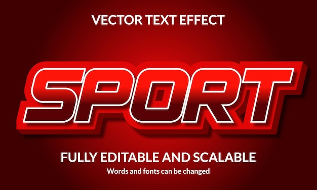 Effet De Style De Texte 3d Modifiable Sport