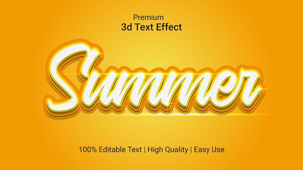 Effet De Style De Texte Brillant Modifiable D'été Vecteur Premium