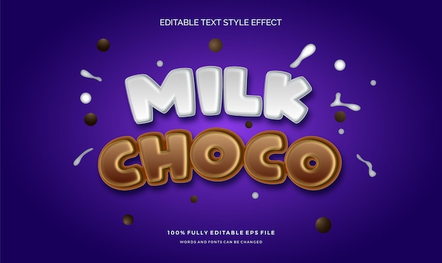 Effet De Style De Texte Choco Au Lait .effet De Style De Texte Modifiable