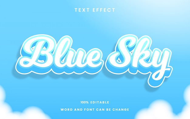 Effet de style de texte ciel bleu