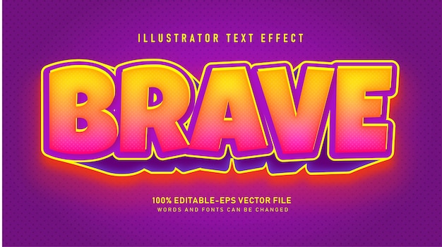 Effet de style de texte courageux