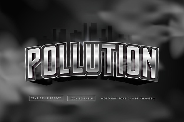 Vecteur effet de style de texte dark pollution modifiable