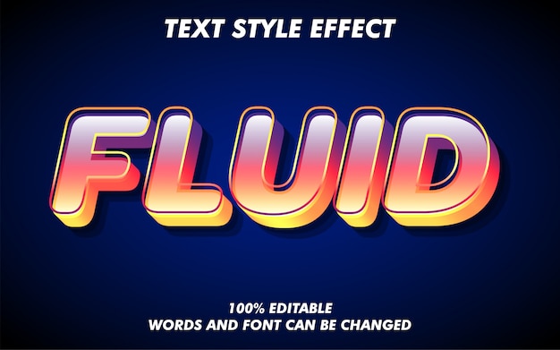 Vecteur effet de style de texte dégradé fluide moderne