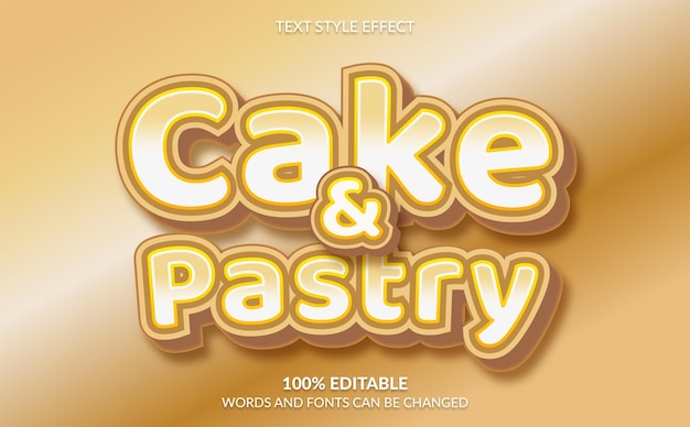 Effet de style de texte de gâteau et de pâtisserie