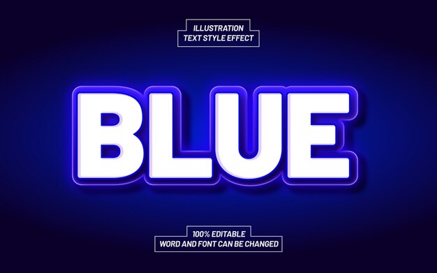 Effet de style de texte gras bleu moderne