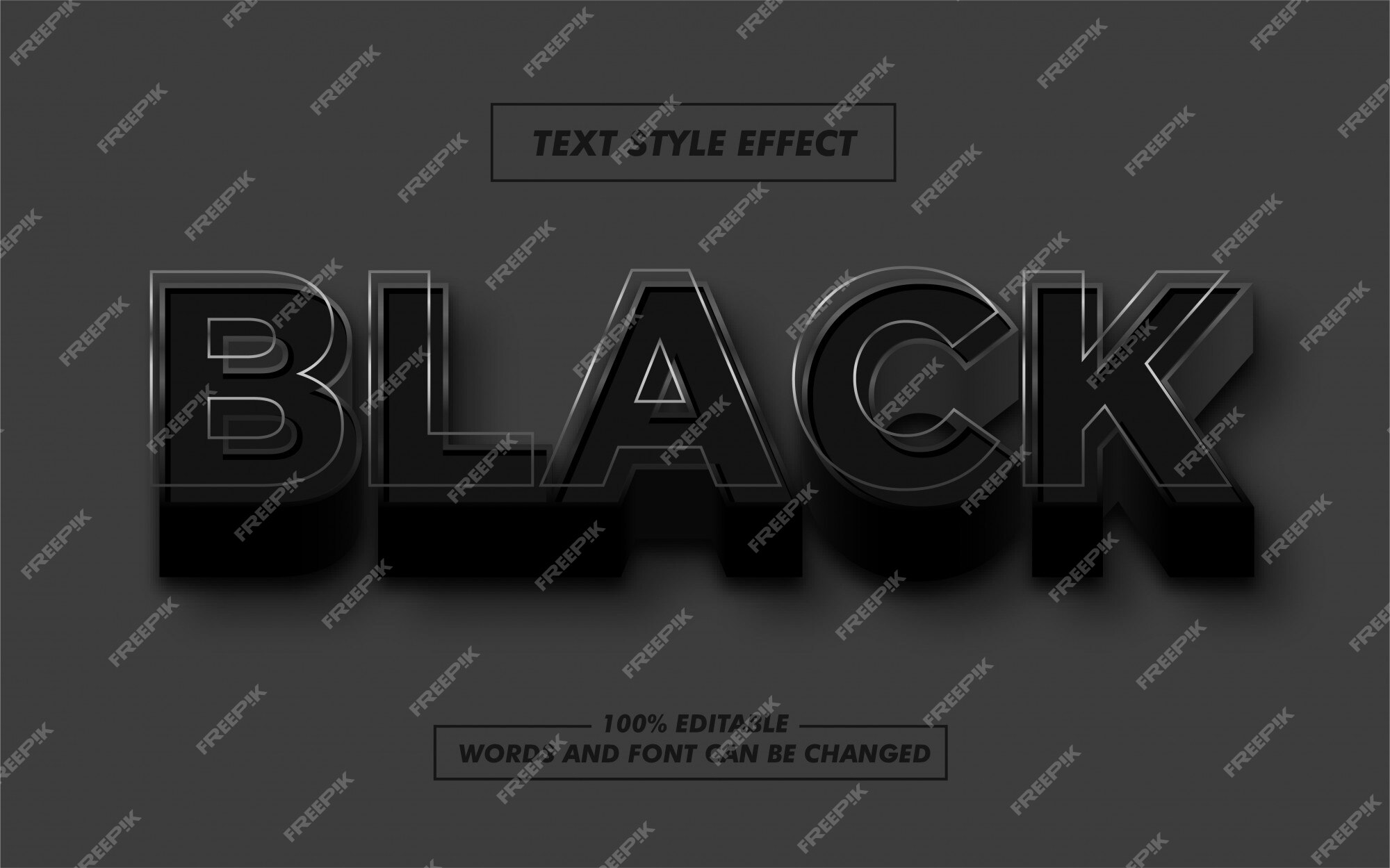 Effet De Style De Texte En Gras En Ligne Noire