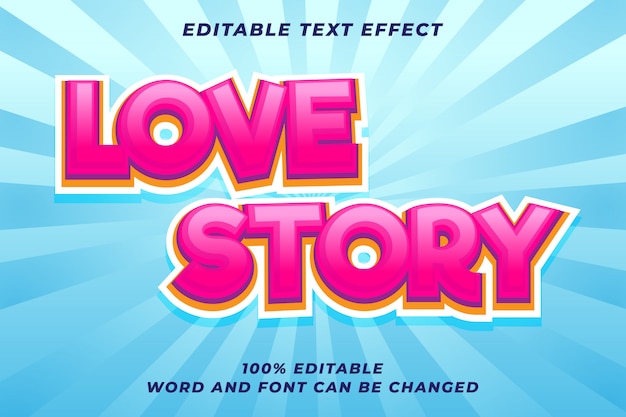 Effet De Style De Texte Love Story Premium