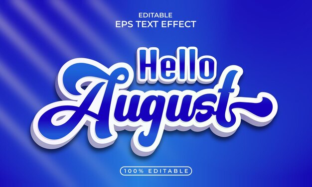 Effet de style de texte avec le modèle de célébration Hello August