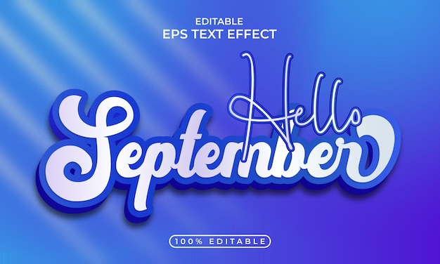 Effet de style de texte avec le modèle de célébration Hello September