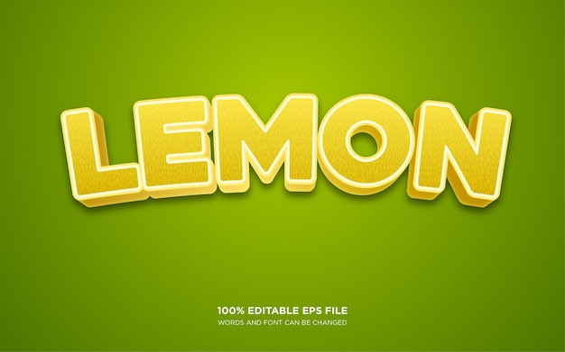 Effet de style de texte modifiable 3D citron