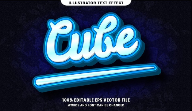 Effet De Style De Texte Modifiable 3d Cube