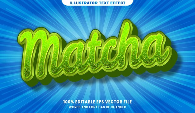 Effet De Style De Texte Modifiable 3d Matcha