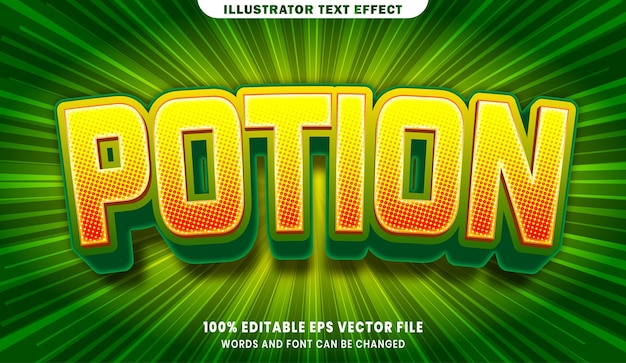 Effet De Style De Texte Modifiable 3d De Potion