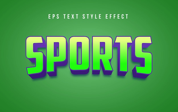 Effet de style de texte modifiable en 3D Sports Green