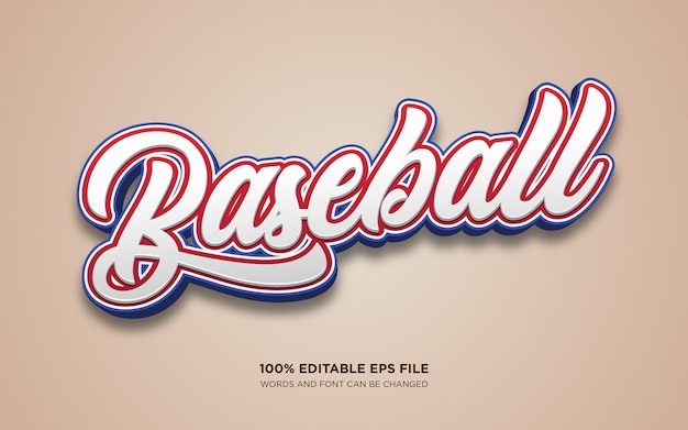 Effet De Style De Texte Modifiable De Baseball