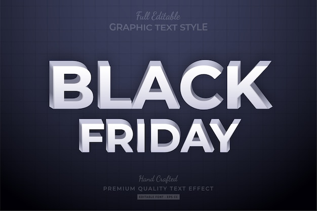 Effet De Style De Texte Modifiable Black Friday Clean Premium