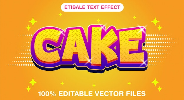 Effet de style de texte modifiable Cake 3D