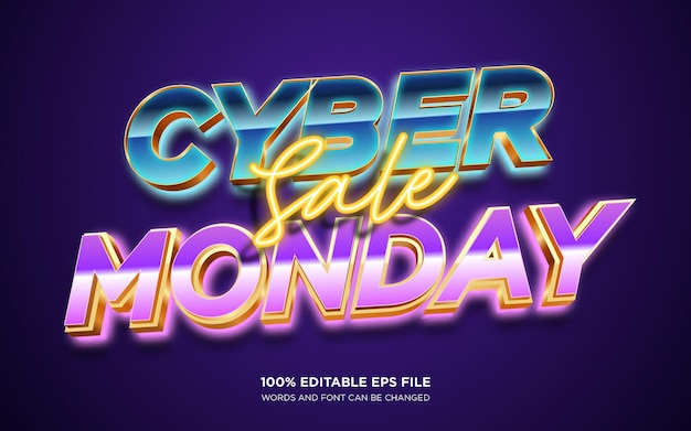 Effet de style de texte modifiable Cyber Monday Sale