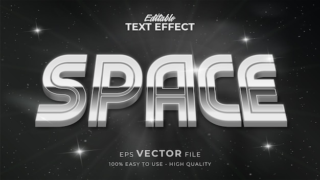 Effet de style de texte modifiable - Espace rétro avec thème de style de texte Argent