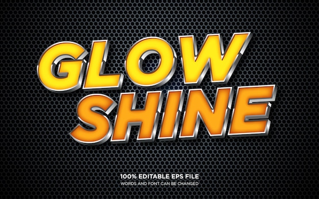 Effet De Style De Texte Modifiable Glow Shine