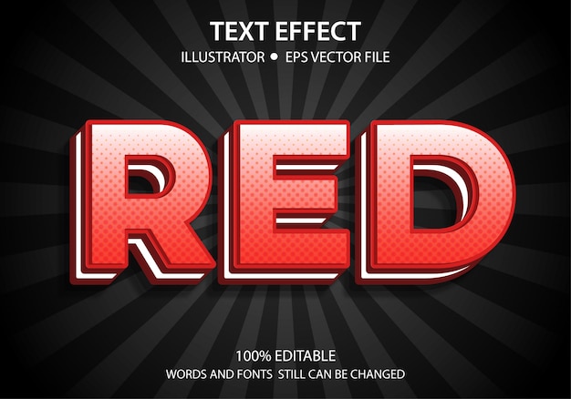 Vecteur effet de style de texte modifiable modern red premium