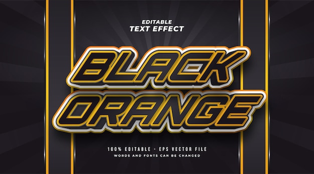 Effet De Style De Texte Modifiable En Noir Et Orange