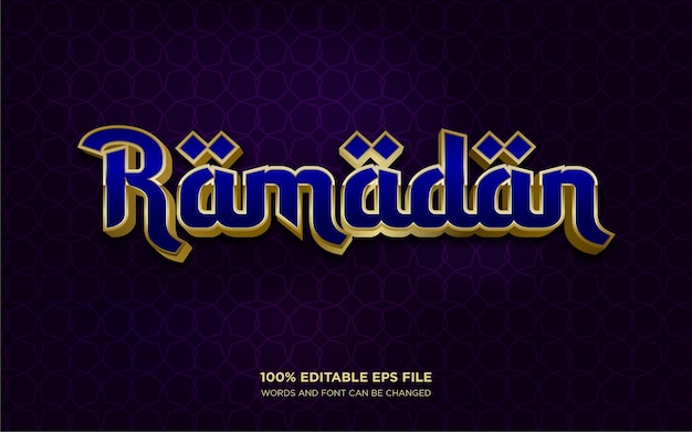 Effet De Style De Texte Modifiable Ramadan 3d