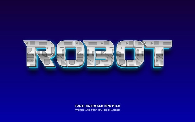 Effet De Style De Texte Modifiable Robot 3d