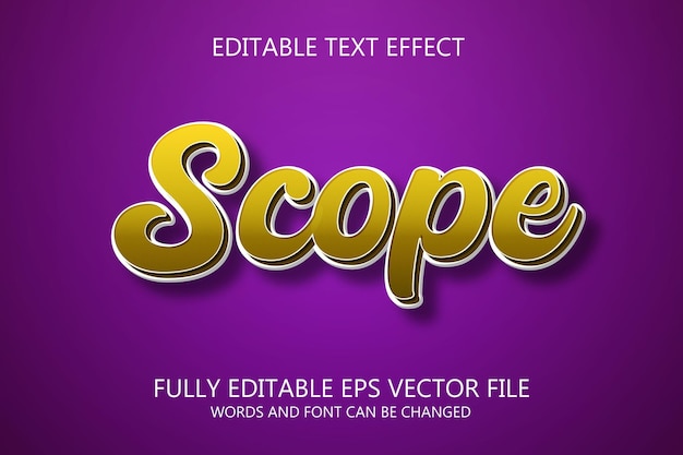 Effet de style de texte modifiable Scope 3d