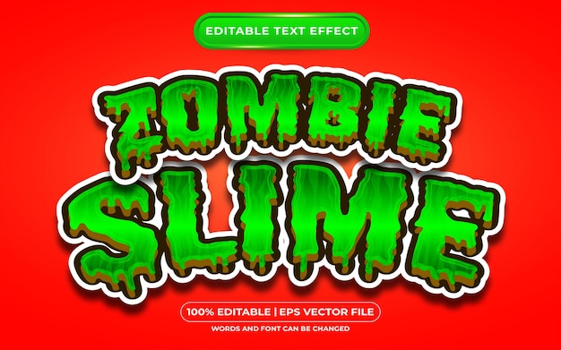 Effet De Style De Texte Modifiable De Slime Zombie Adapté à L'événement D'halloween