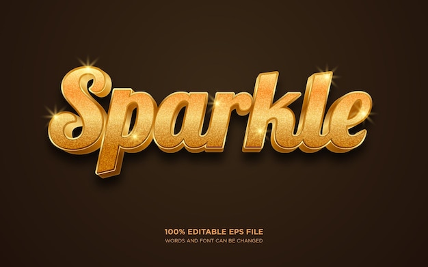 Effet de style de texte modifiable Sparkle 3D