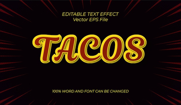 Effet de style de texte modifiable Tacos.