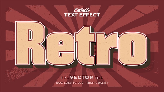 Effet de style de texte modifiable - texte rétro dans le thème de style grunge