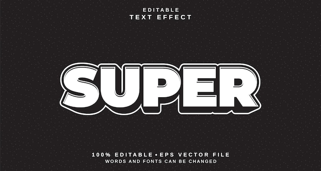 Effet de style de texte modifiable Thème de style de super texte