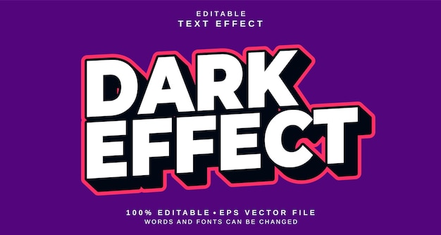 Effet de style de texte modifiable Thème de style de texte Dark Effect