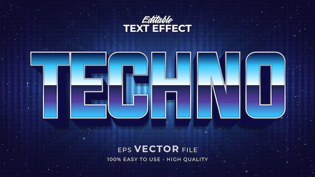 Effet de style de texte modifiable - Thème de style de texte Techno Retro