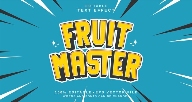 Effet de style de texte modifiable Thème de style de textes Fruit Master