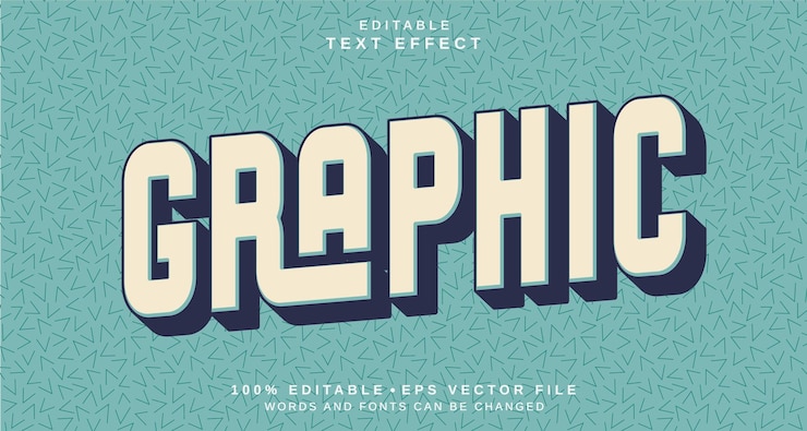 Vecteur effet de style de texte modifiable thème de style de textes graphiques vintage