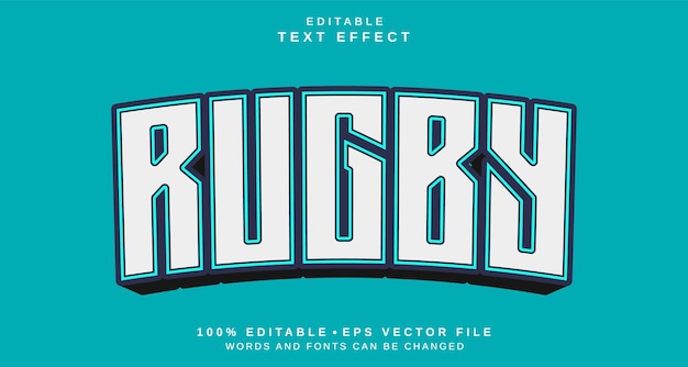 Effet De Style De Texte Modifiable Thème De Style De Textes Rugby