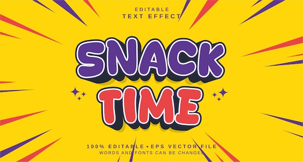 Effet de style de texte modifiable Thème de style de textes Snack Time